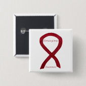 Badge Carré 5 Cm Ruban de sensibilisation Hemangioma (Devant & derrière)