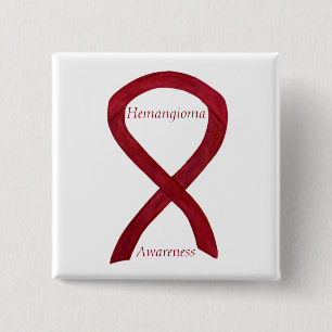 Badge Carré 5 Cm Ruban de sensibilisation Hemangioma