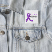 Badge Carré 5 Cm Ruban de sensibilisation Lupus (En situation)