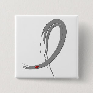 Badge Carré 5 Cm Ruban gris A4 de diabète