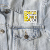 Badge Carré 5 Cm Ruban I2 1,4 de mois de conscience de Cancer (En situation)