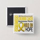 Badge Carré 5 Cm Ruban I2 1,4 de mois de conscience de Cancer (Devant & derrière)