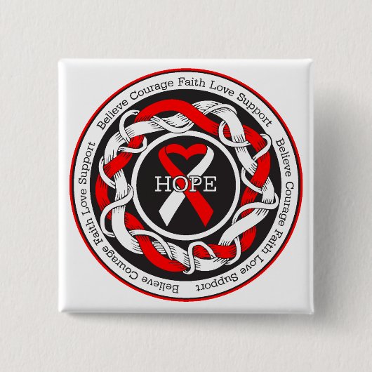 Badge Carré 5 Cm Ruban imbriqué MDS Hope (Devant)