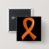 Badge Carré 5 Cm Ruban orange 3 de milliseconde (Devant & derrière)