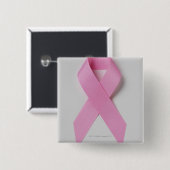 Badge Carré 5 Cm Ruban rose (Devant & derrière)