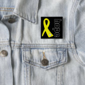 Badge Carré 5 Cm Ruban Sarcoma Cancer Hope (En situation)