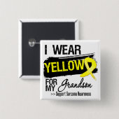 Badge Carré 5 Cm Ruban Sarcoma pour mon petit fils (Devant & derrière)