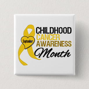 Badge Carré 5 Cm Ruban septembre de mois de conscience de Cancer