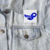 Badge Carré 5 Cm Ruban survivant du cancer du côlon (En situation)