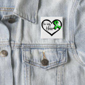 Badge Carré 5 Cm Ruban vert pour mon héros (En situation)