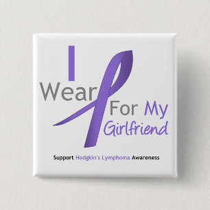 Badge Carré 5 Cm Ruban violet de lymphogranulomatose maligne pour
