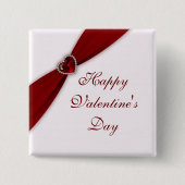 Badge Carré 5 Cm Ruby Red Valentine's Day Button (Devant)