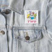 Badge Carré 5 Cm Rue Sésame | 2e anniversaire du bébé (En situation)