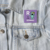 Badge Carré 5 Cm Rue Sésame | R est pour Rosita | Ajouter Votre Nom (En situation)