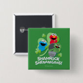 Badge Carré 5 Cm Rue Sésame | Shenanigans shamrocks ! (Devant & derrière)