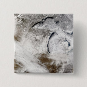 Badge Carré 5 Cm Rues de nuage au-dessus du lac Supérieur et de la
