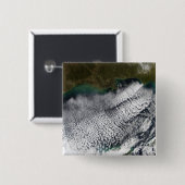 Badge Carré 5 Cm Rues nuageuses dans le golfe du Mexique (Devant & derrière)