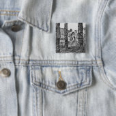 Badge Carré 5 Cm Ruines de l'entrepôt (En situation)