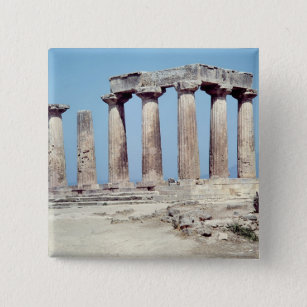 Badge Carré 5 Cm Ruines du temple d'Apollo, c.550 AVANT JÉSUS