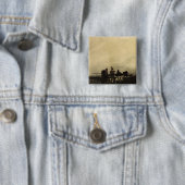 Badge Carré 5 Cm Ruines féodales (En situation)