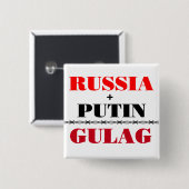 Badge Carré 5 Cm Russie et Poutine (Devant & derrière)