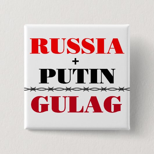 Badge Carré 5 Cm Russie et Poutine (Devant)