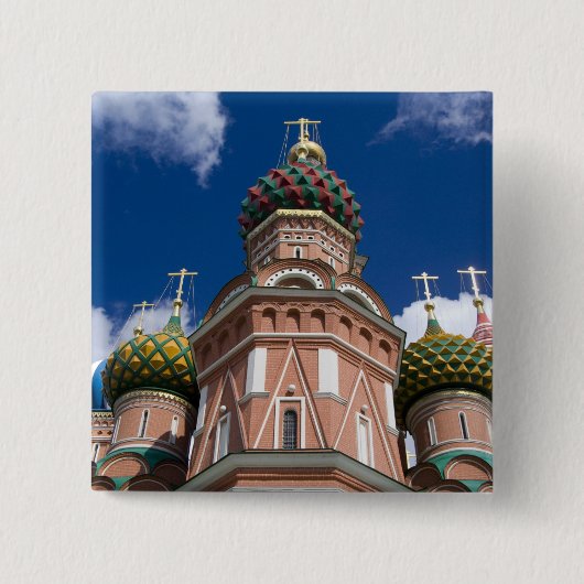 Badge Carré 5 Cm Russie, Moscou, place Rouge. St. Basil's 2 (Devant)