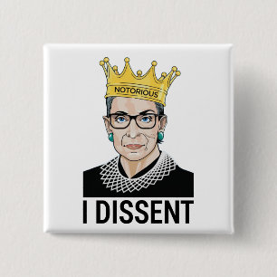 Badge Carré 5 Cm Ruth Bader Ginsburg, célèbre RBG, je ne suis pas