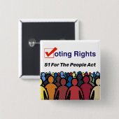 Badge Carré 5 Cm S1 Loi Sur Les Droits De Vote Pour Le Peuple (Devant & derrière)