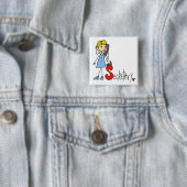 Badge Carré 5 Cm S est pour le secrétaire (En situation)