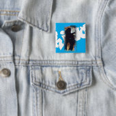 Badge Carré 5 Cm Saba le bouton carré de roi (En situation)