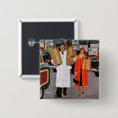 Badge Carré 5 Cm Sac complètement de problème (Devant & derrière)