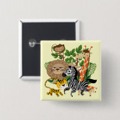 Badge Carré 5 Cm Safari animal (Devant & derrière)