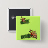 Badge Carré 5 Cm Safari Ultra mignonne Leopard Invitations d'annive (Devant & derrière)