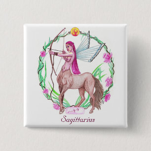 Badge Carré 5 Cm Sagittaire