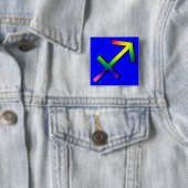 Badge Carré 5 Cm Sagittaire de GLBT (En situation)