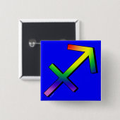 Badge Carré 5 Cm Sagittaire de GLBT (Devant & derrière)