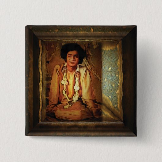Badge Carré 5 Cm Sai Baba (Devant)