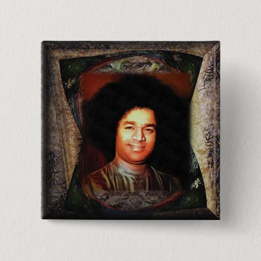 Badge Carré 5 Cm Sai Baba (Devant)