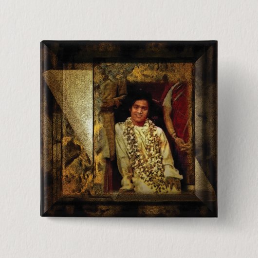 Badge Carré 5 Cm Sai Baba (Devant)