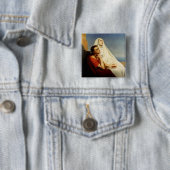 Badge Carré 5 Cm Saint Augustin et Saint Monica (En situation)