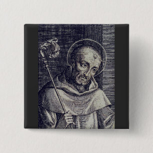 Badge Carré 5 Cm Saint Bernard de Clairvaux Docteur melliflu
