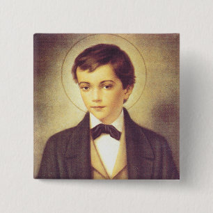Badge Carré 5 Cm Saint Dominique Savio élève de Jean Bosco