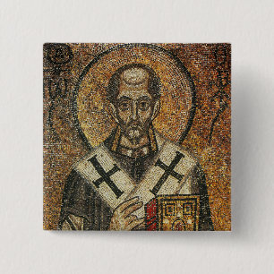 Badge Carré 5 Cm Saint Jean Chrysostome archevêque de Constantinopl