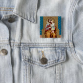 Badge Carré 5 Cm Saint-Joseph avec l'enfant du Christ (En situation)