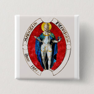Badge Carré 5 Cm Saint Louis IX de France Patron des Rois