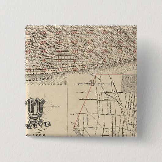 Badge Carré 5 Cm Saint-Louis, Missouri (Devant)