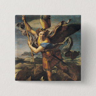 Badge Carré 5 Cm Saint Michael écrasant le démon, 1518