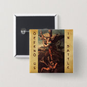 BADGE CARRÉ 5 CM SAINT MICHAEL VANGUISHING (Devant & derrière)