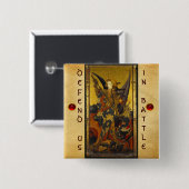 Badge Carré 5 Cm Saint Michael Vanquishing le diable (Devant & derrière)